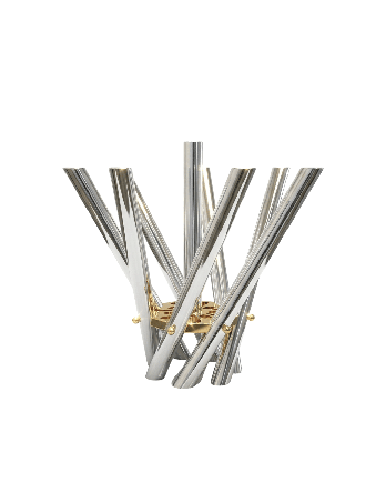 Stylish Geometric Shape Candelabra with Gold Plate , Extra Large Candl
