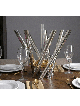 Candélabre de forme géométrique élégante avec plaque dorée, bougie extra large