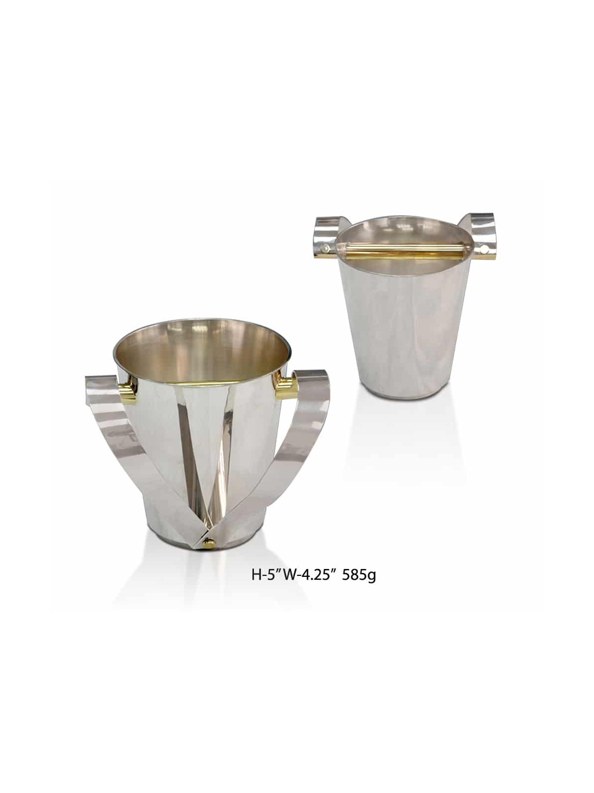 Tasse de lavage en argent et en laiton avec poignées à ailes, tasses de lavage modernes, I