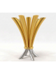 Sculptural Metal Black and Gold Flared Seven Branc , Nature Candelabra