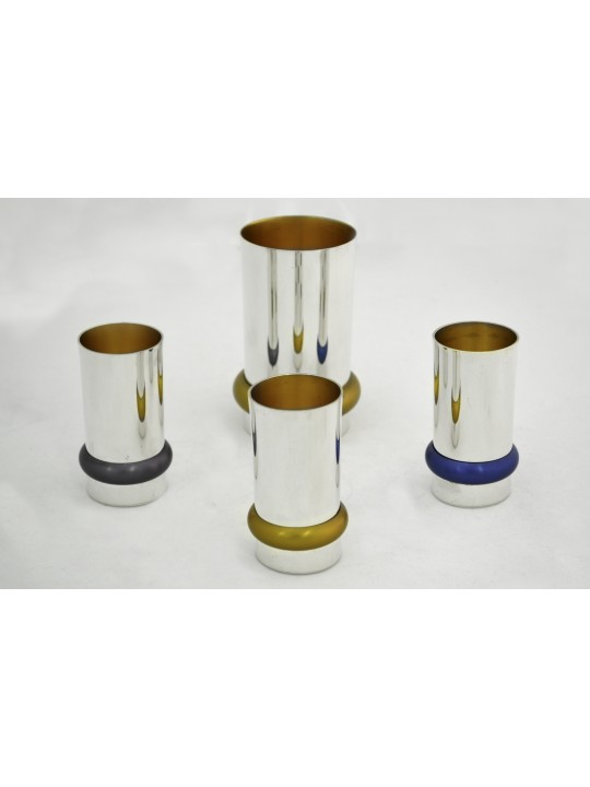 Liqueurs Set and Kiddush Cup with Aluminum Ring , Passover Gifts , Isr