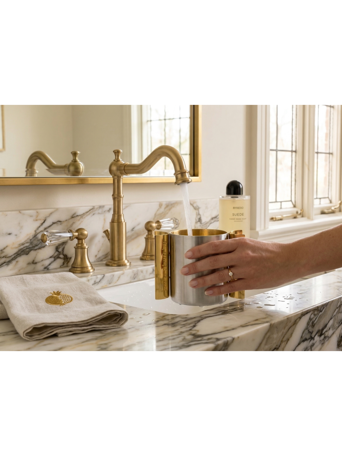 Coupe de lavage en argent moderne avec bénédiction percée Ar, cadeaux de Pâque,