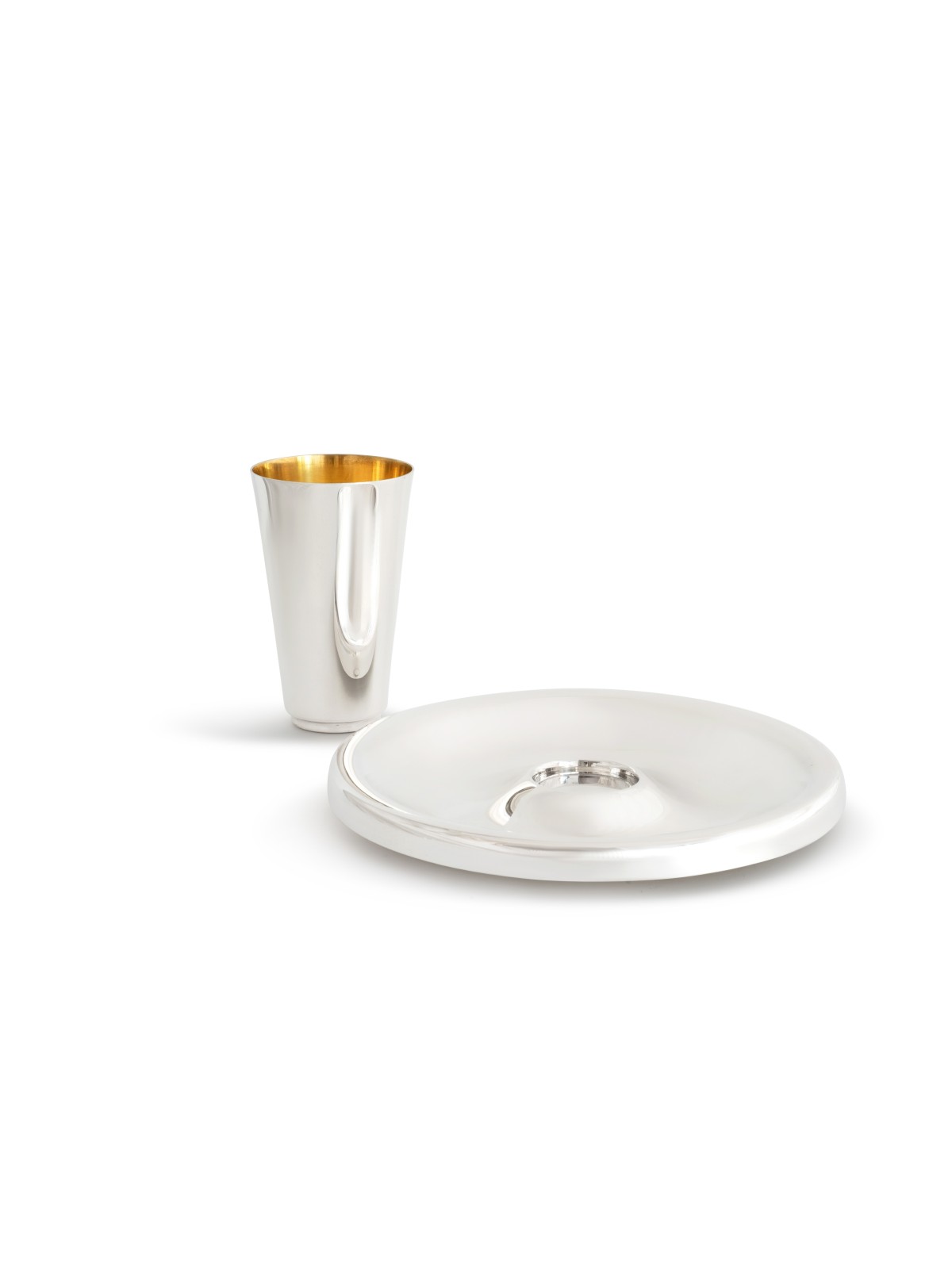 Ensemble en argent avec plat à miel, cuillère, service à vin, plat à miel Rosh Hashanah