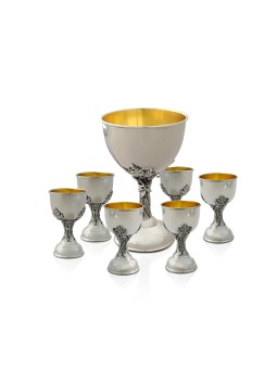 Ensemble de tasses à liqueur spéciales avec une grande tasse de Kiddouch, cadeaux de Pâque, Isra