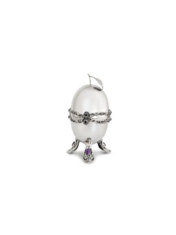 Étui Etrog en argent sterling avec pierres d'améthyste, cadeaux de mariage juif