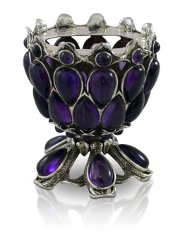 Unique Havdalah Candle Holder with Amethyst Stones , Tu B'Av Gifts , I