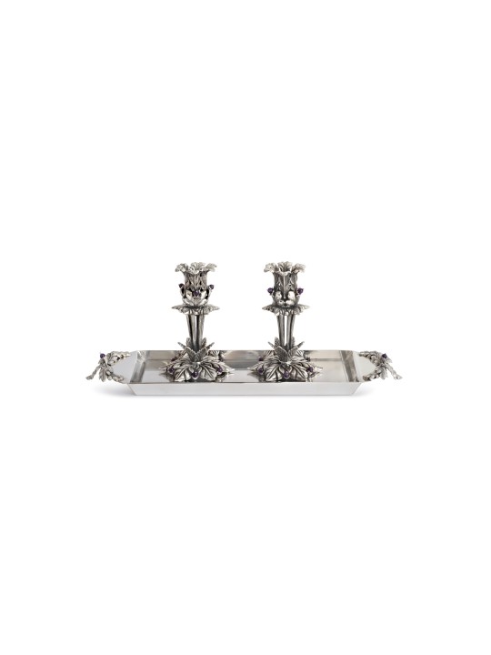 Cand de pierres de fleur en argent sterling inspiré par la nature, argent sterling C