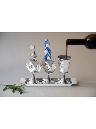 Magnifique Havdala Se géométrique en argent sterling 925, cadeaux Tu B'Av, I