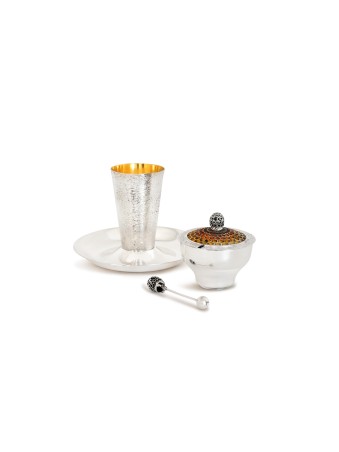Ensemble de vacances avec plat à miel, cuillère, service à vin, Rosh Hashanah Honey Dis