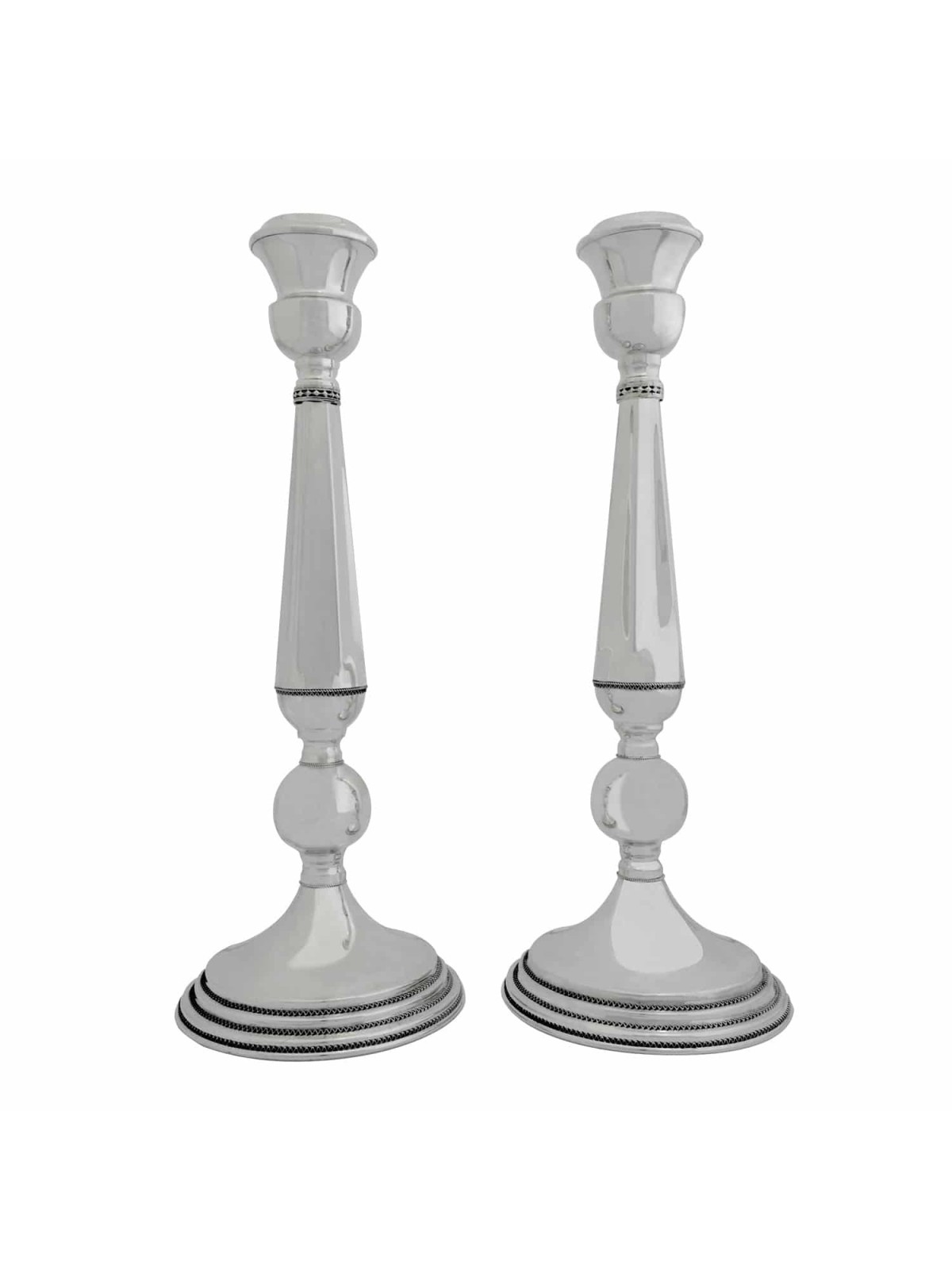 Chandeliers en argent sterling extra larges avec fili, bougie extra large
