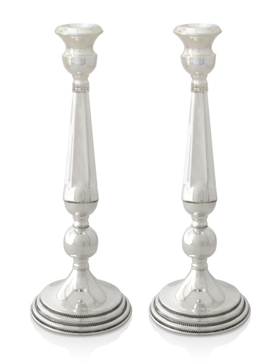 Extra Large Sterling Silver Candlesticks with Fili , Extra Large Candl