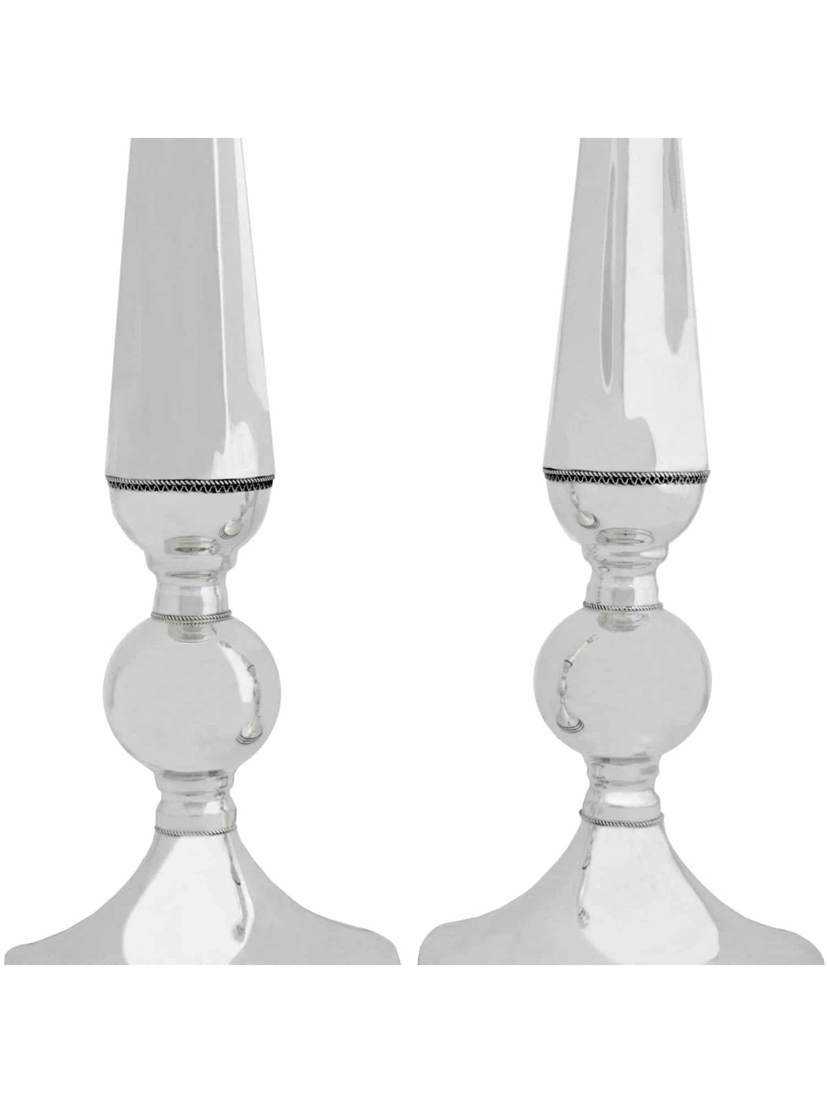 Extra Large Sterling Silver Candlesticks with Fili , Extra Large Candl