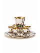 Multi-Color Enamel Silver Kiddush Set with Old Cit , Jerusalem Kiddush