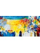 Original Painting of Multicolored Abstract Kotel w , Jewish Abstract A