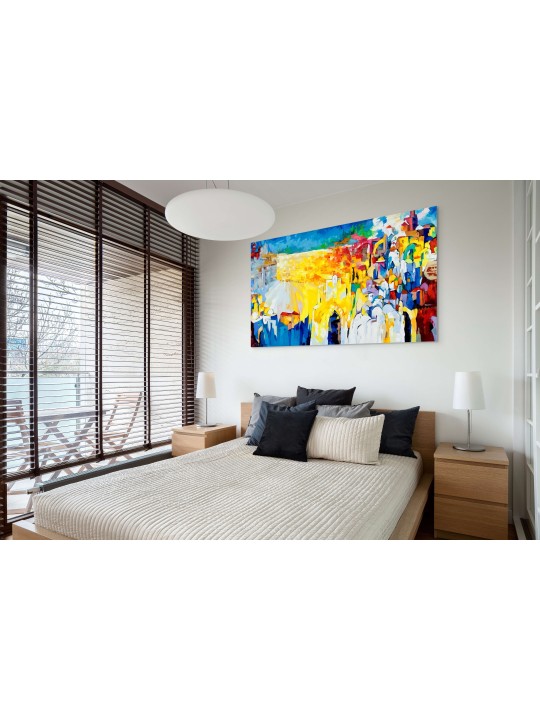 Peinture originale de Kotel abstrait multicolore w, abstrait juif A