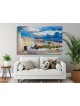 Jerusalem's Old City Sunset with Jaffa Gate - Orig , Jewish Abstract A