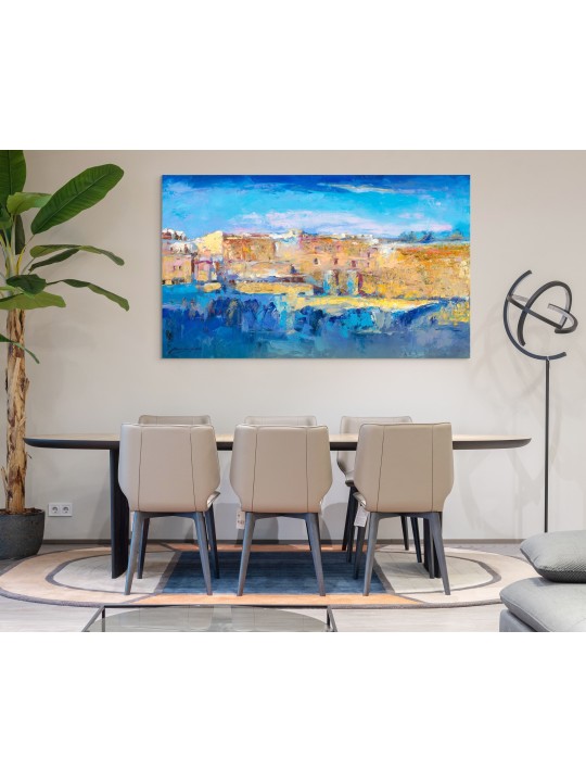 Multicolored Jerusalem Golden Gate Original Painti , Jewish Abstract A
