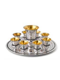 Coupe traditionnelle en filigrane en argent sterling 8 Kiddush, cadeaux de Pâque,