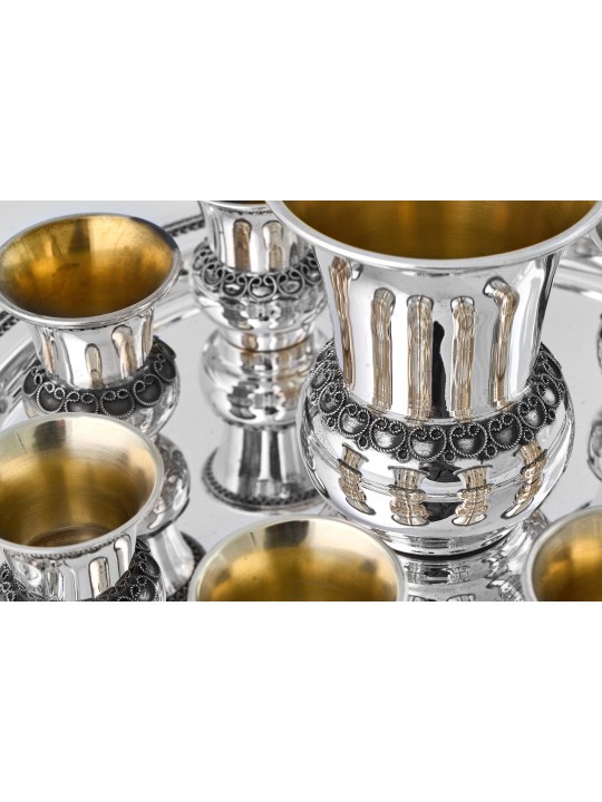 Traditional Filigree Sterling Silver 8 Kiddush Cup , Passover Gifts ,