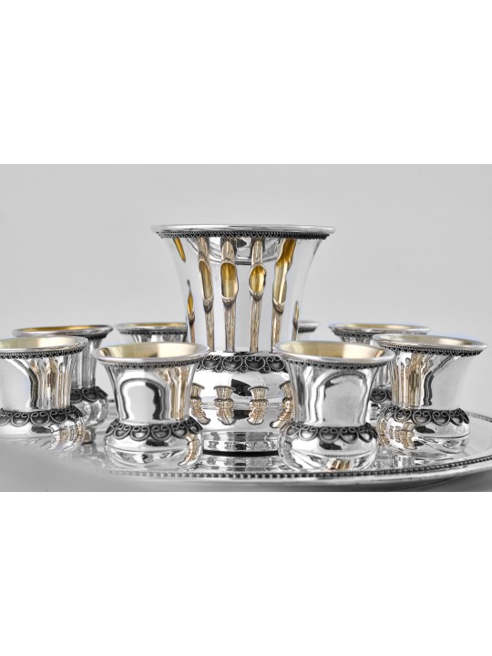 Coupe traditionnelle en filigrane en argent sterling 8 Kiddush, cadeaux de Pâque,