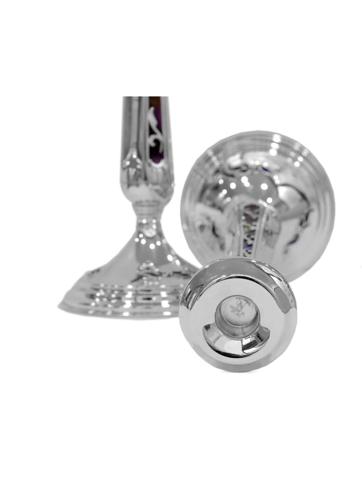 Chandeliers extra larges en argent sterling 925 avec bougie extra large