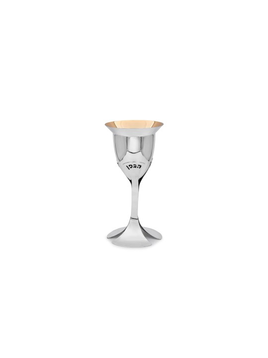Modern Silver Elijah Cup with a Blessing , Modern Kiddush Cups , Israe