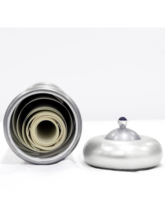 Étui Grand Megillah en argent et aluminium, cadeaux Tu B'Av, Juda israélien