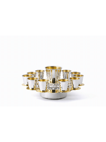 Élégant lettrage réfléchissant tasses de Kiddouch en argent S, cadeaux de Pâque,