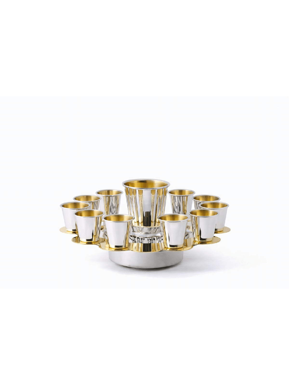 Élégant lettrage réfléchissant tasses de Kiddouch en argent S, cadeaux de Pâque,