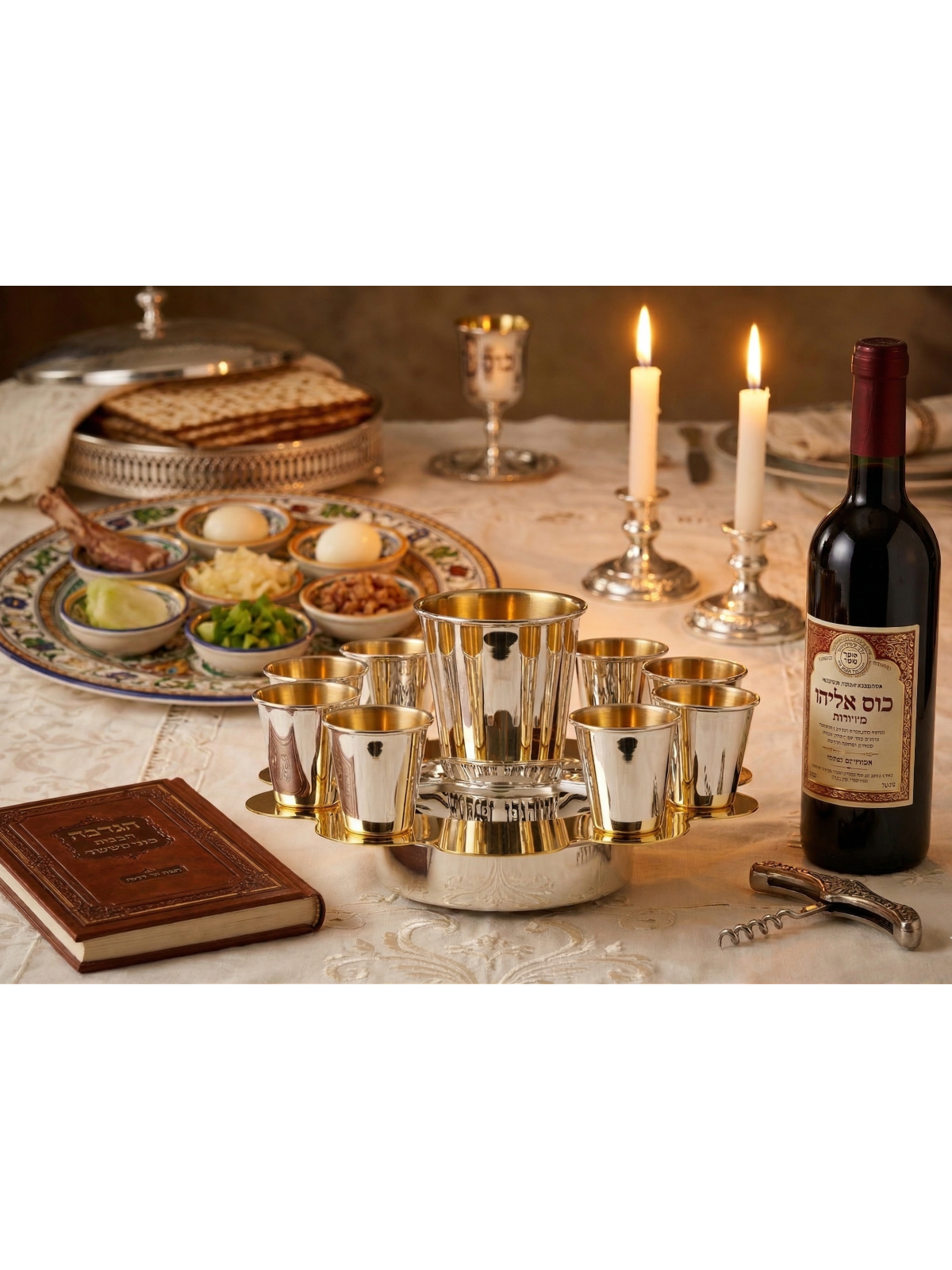 Elegant Reflecting Lettering Silver Kiddush Cups S , Passover Gifts ,