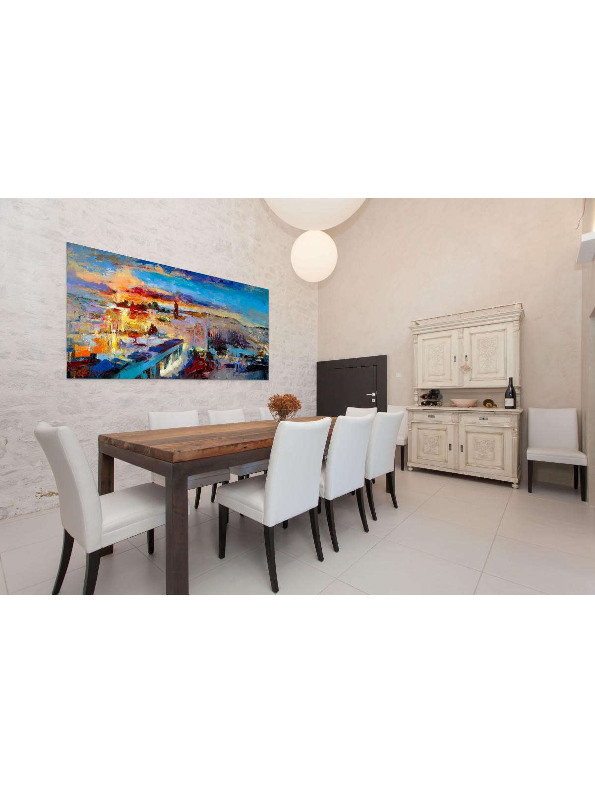 Modern Colourful Abstract Kotel and Temple Mount O , Jewish Abstract A
