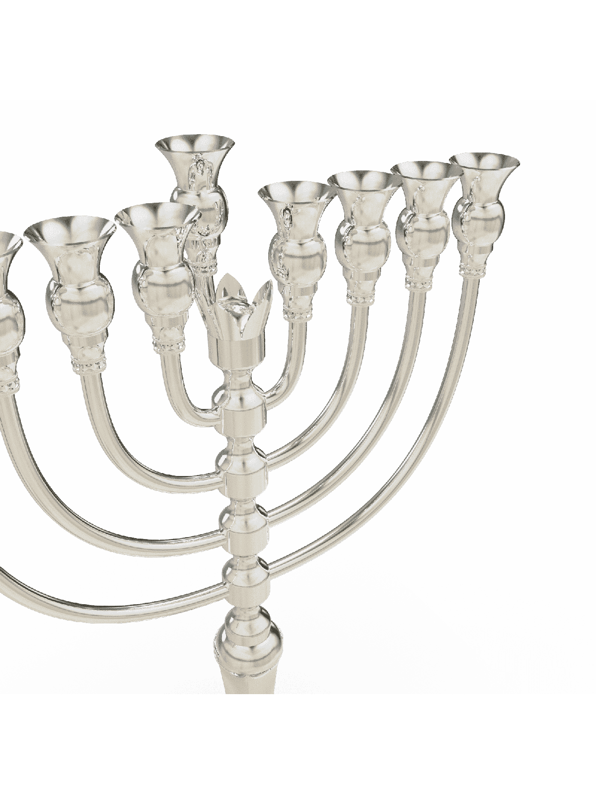חנוכיית כסף סטרלינג 925 עם גימור מרוקן, כסף סטרלינג יוד