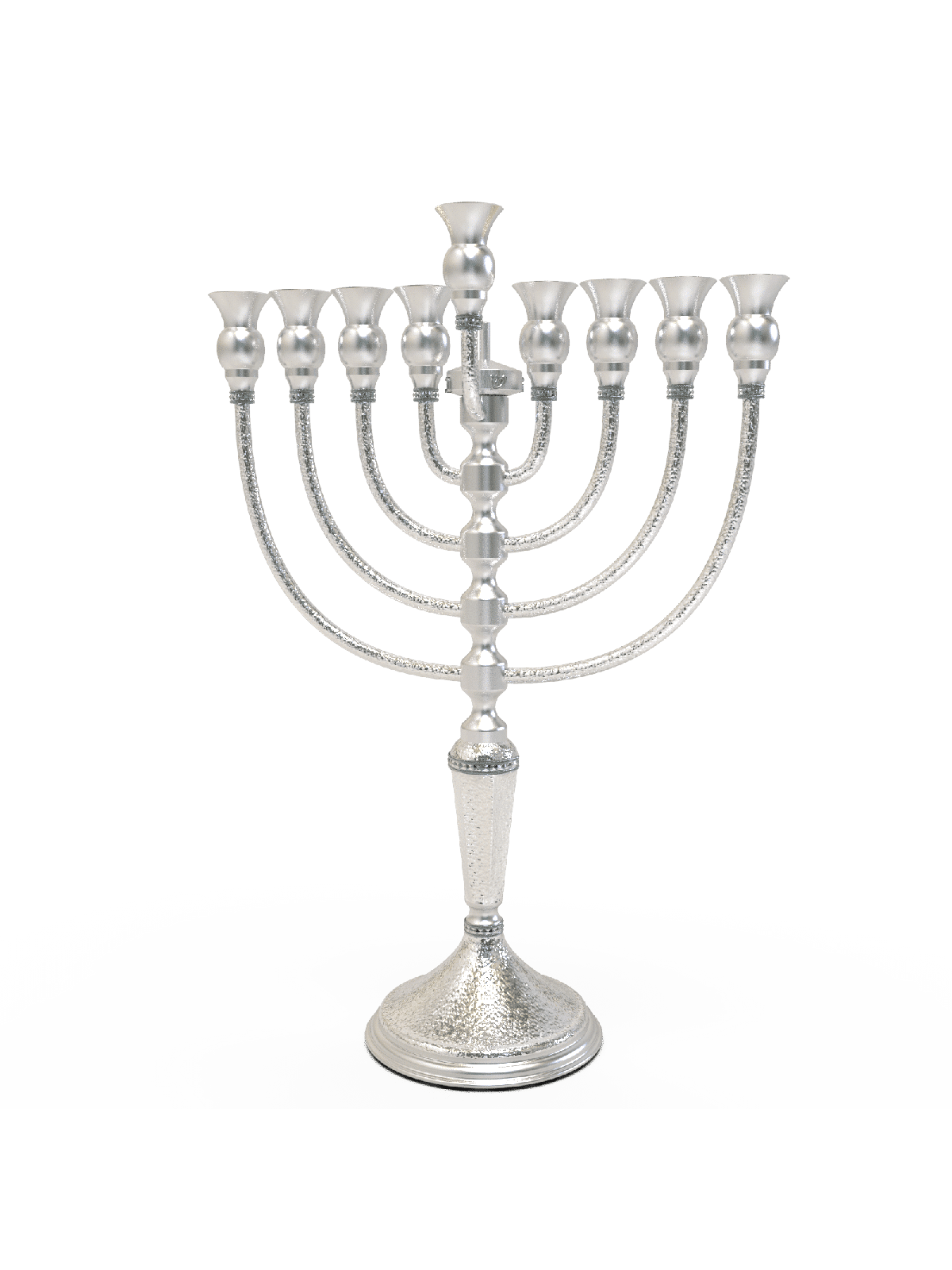 חנוכיית כסף סטרלינג 925 עם גימור מרוקן, כסף סטרלינג יוד
