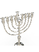 Menorah en argent sterling 925 avec finition martelée, Jud en argent sterling