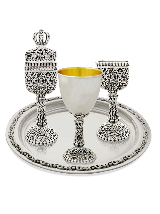 Ensemble traditionnel complet de Havdalah en argent sterling, cadeaux Tu B'Av, Israël
