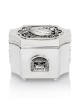 Boîte Etrog carrée en argent sterling avec De complexes, cadeaux Tu B'Av, I