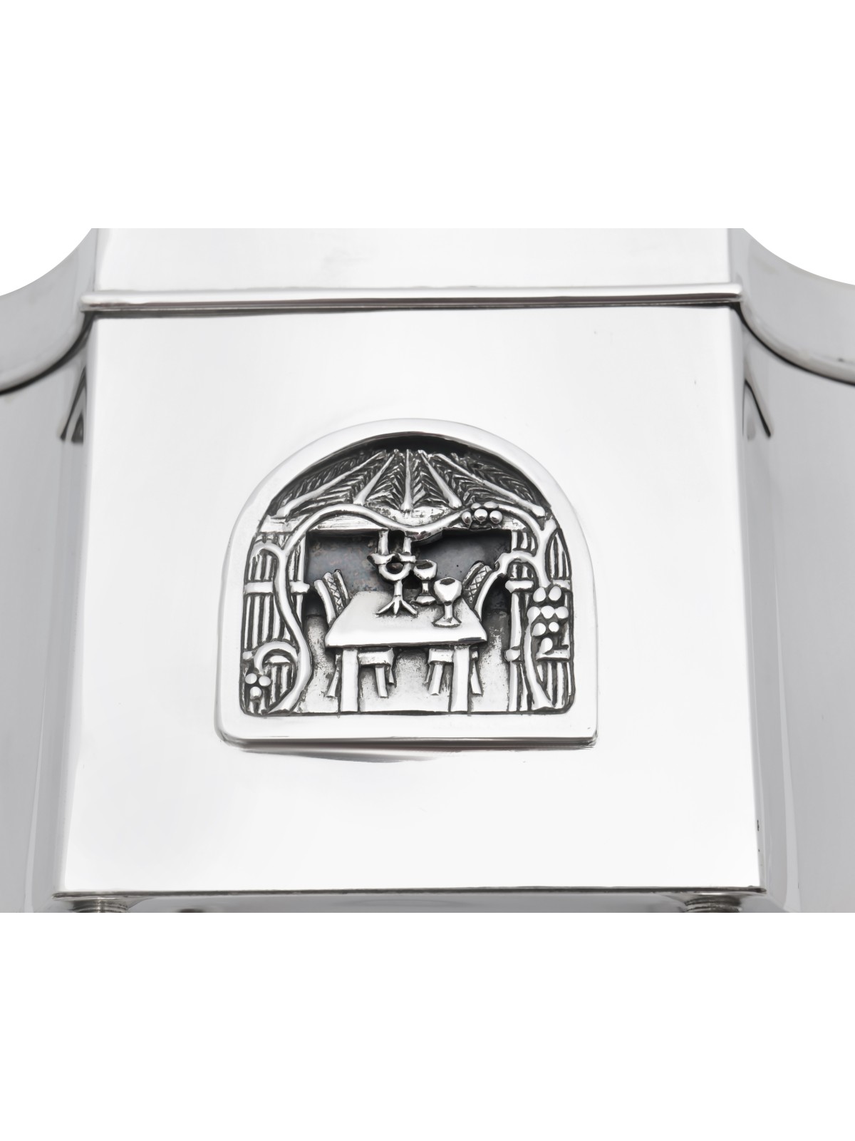 Square Sterling Silver Etrog Box with Intricate De , Tu B'Av Gifts , I