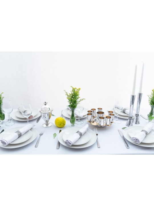 Floral Kiddush Goblet and Liqueur Cups Set , Passover Gifts , Israeli