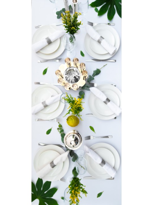 Floral Kiddush Goblet and Liqueur Cups Set , Cadeaux de Pâque , Israélien