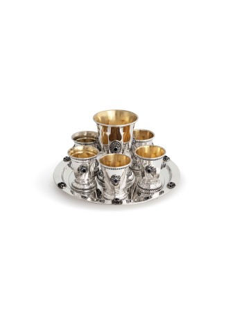Coupe de Kiddouch et coupes à liqueur avec pierres d'améthyste, cadeaux de Pâque, I