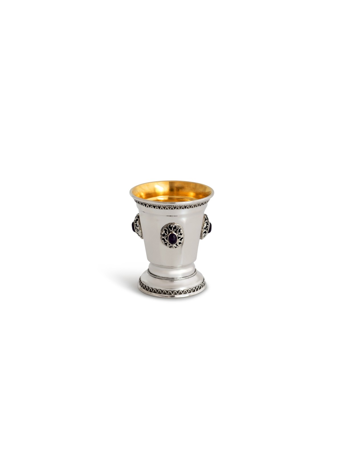 Coupe de Kiddouch et coupes à liqueur avec pierres d'améthyste, cadeaux de Pâque, I