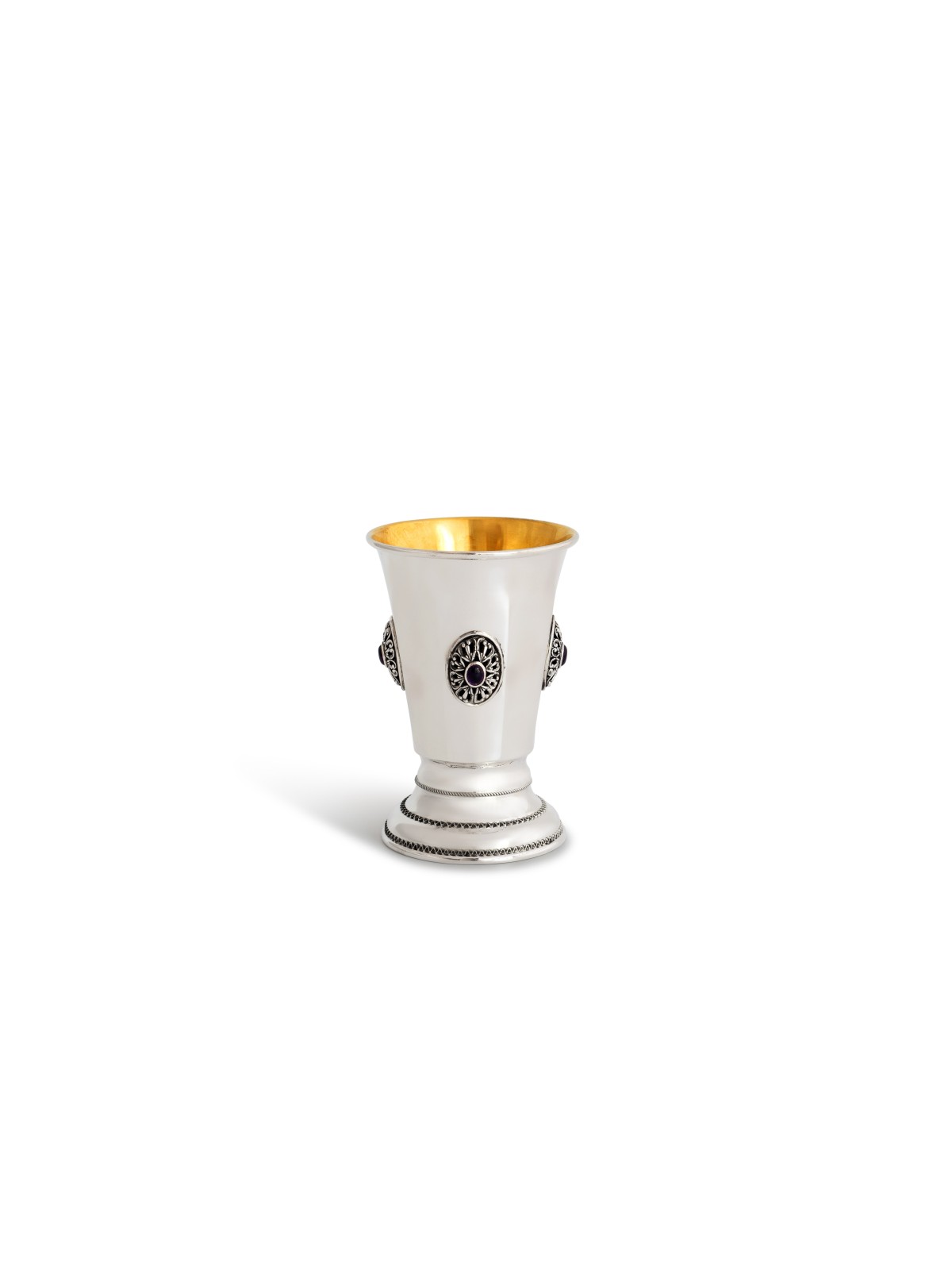 Coupe de Kiddouch et coupes à liqueur avec pierres d'améthyste, cadeaux de Pâque, I