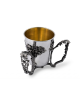 Silver Netilat Yadayim with Tree Design and Amethy , Passover Gifts ,