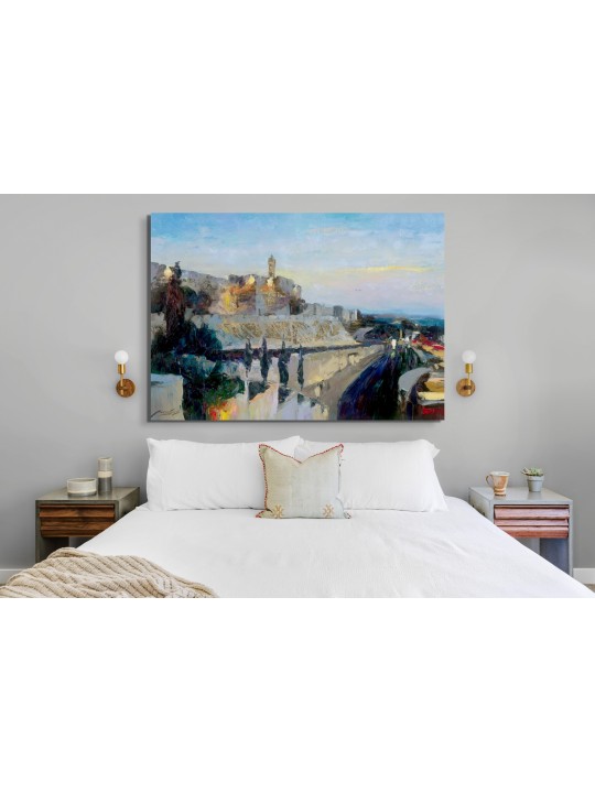Giant Abstract Style Jerusalem's Tower of David Or , Jewish Abstract A