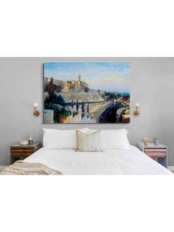 Giant Abstract Style Jerusalem's Tower of David Or , Jewish Abstract A