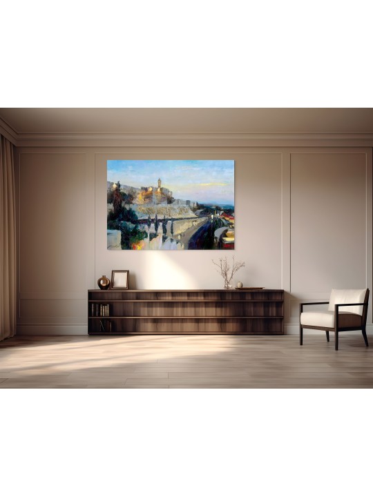 Giant Abstract Style Jerusalem's Tower of David Or , Jewish Abstract A