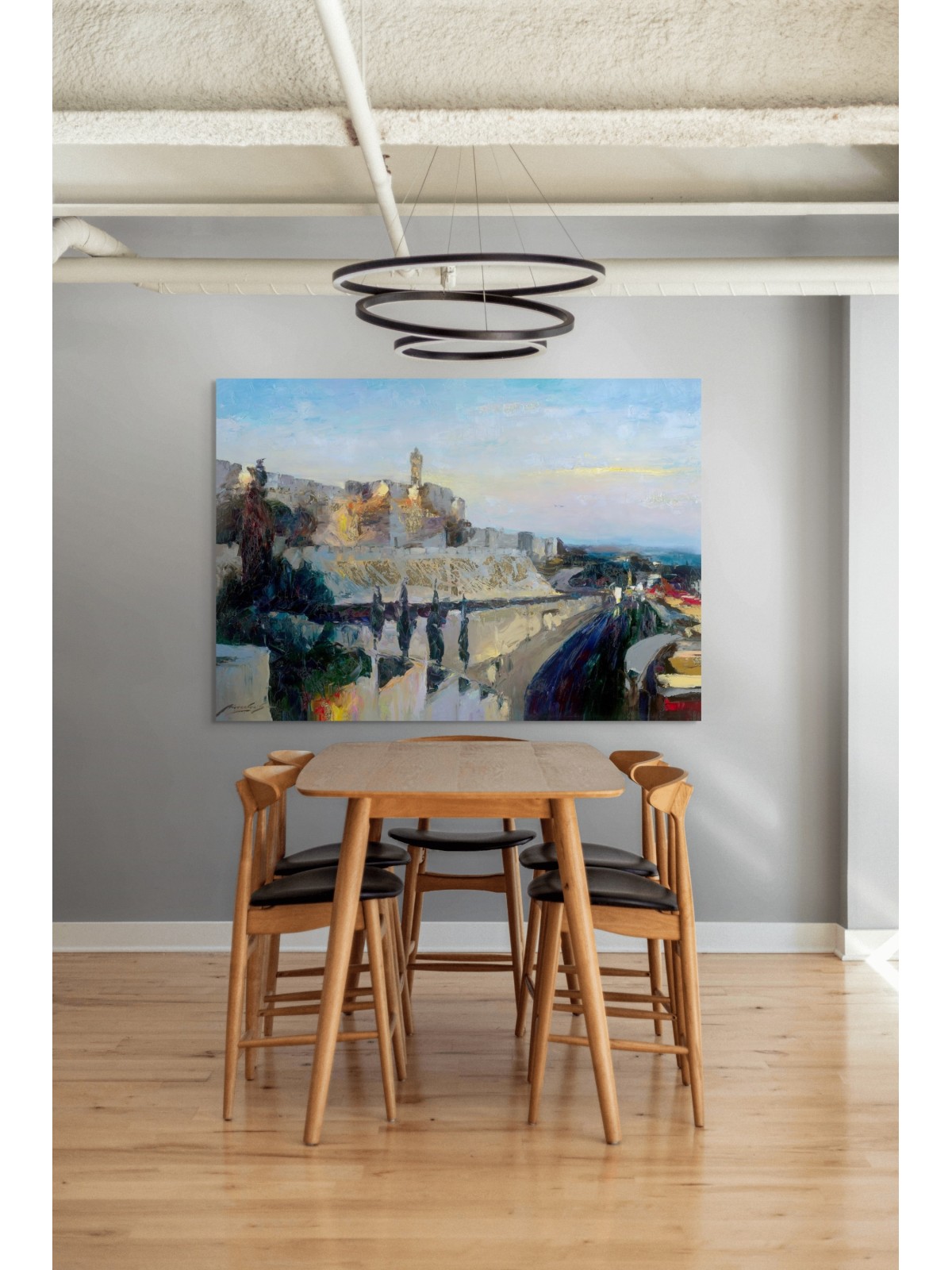 Giant Abstract Style Jerusalem's Tower of David Or , Jewish Abstract A