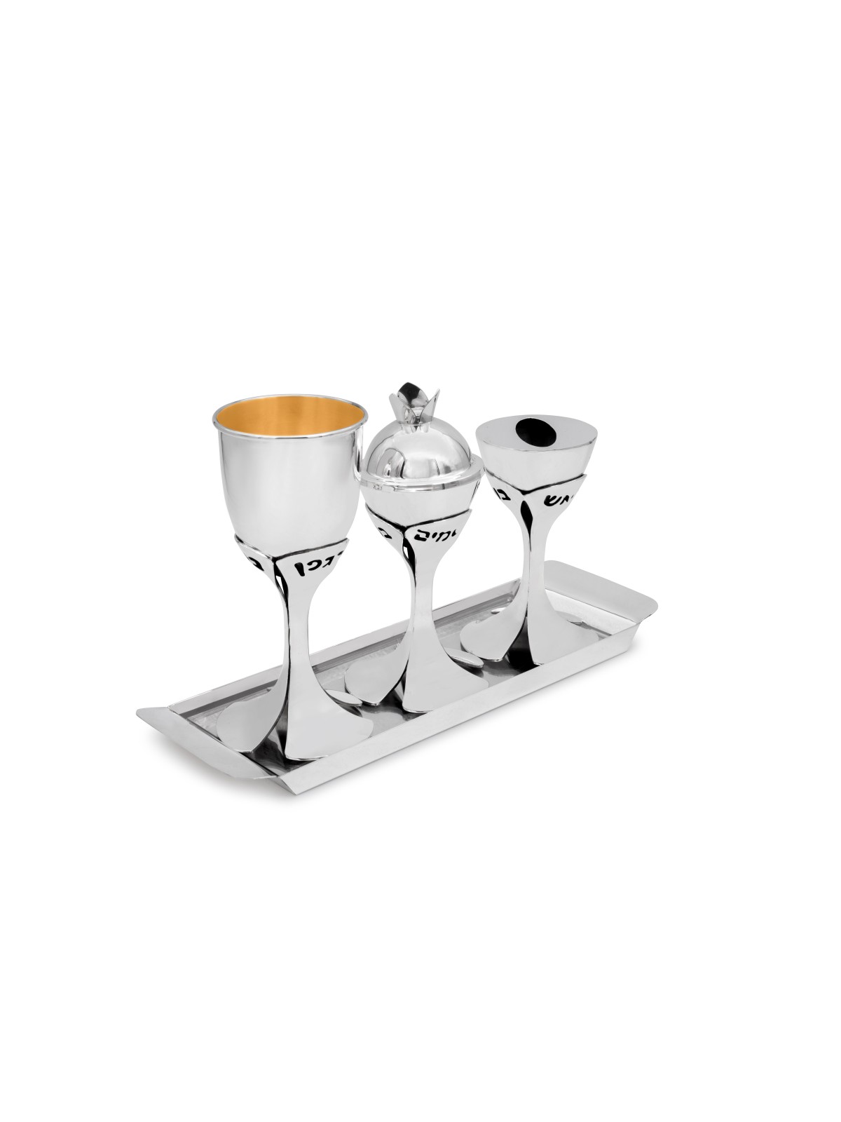 Ensemble Havdalah en argent sterling entièrement moderne, ensembles Havdalah modernes, Isra