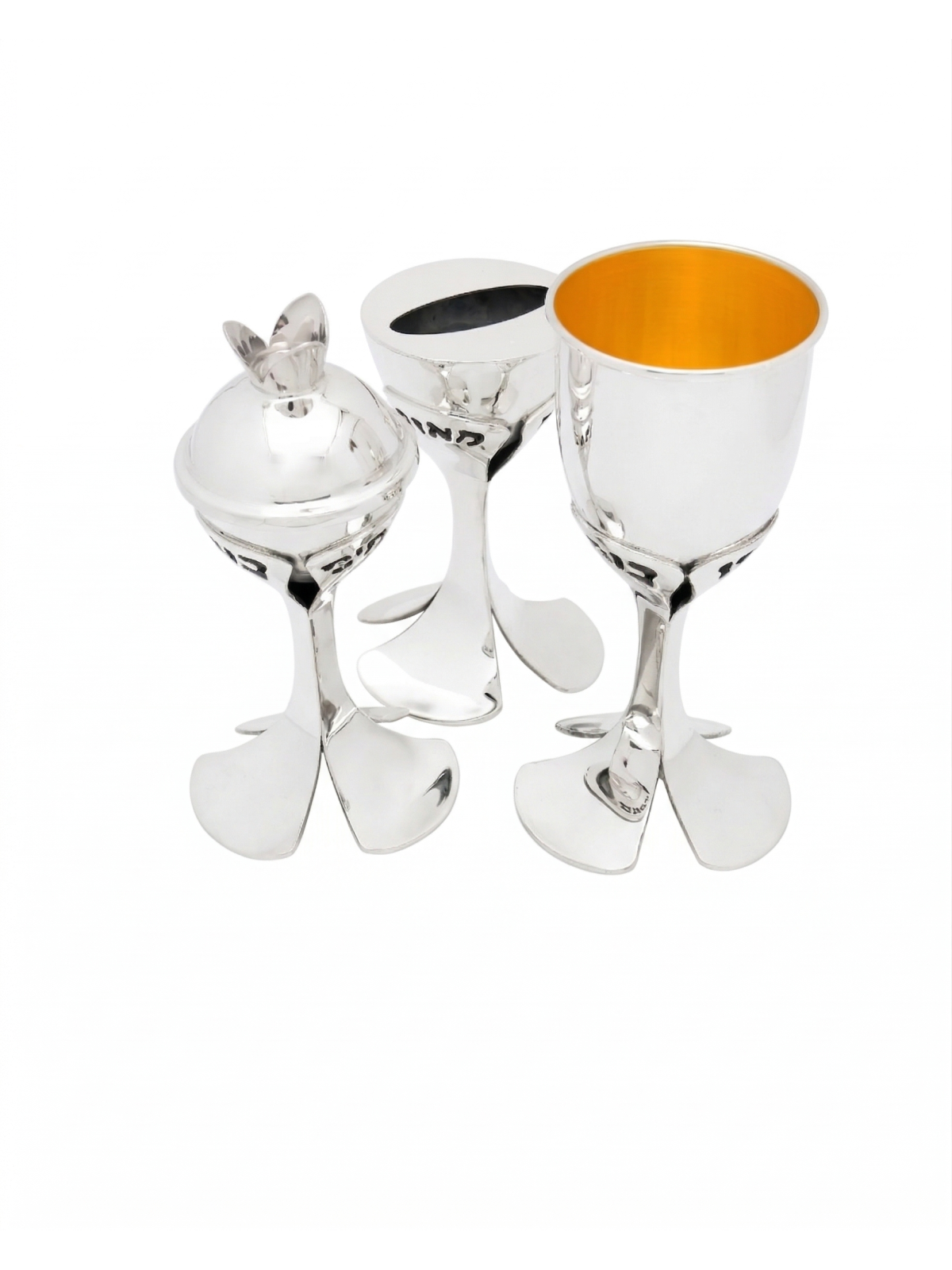 Full Modern Sterling Silver Havdalah Set , Modern Havdalah Sets , Isra