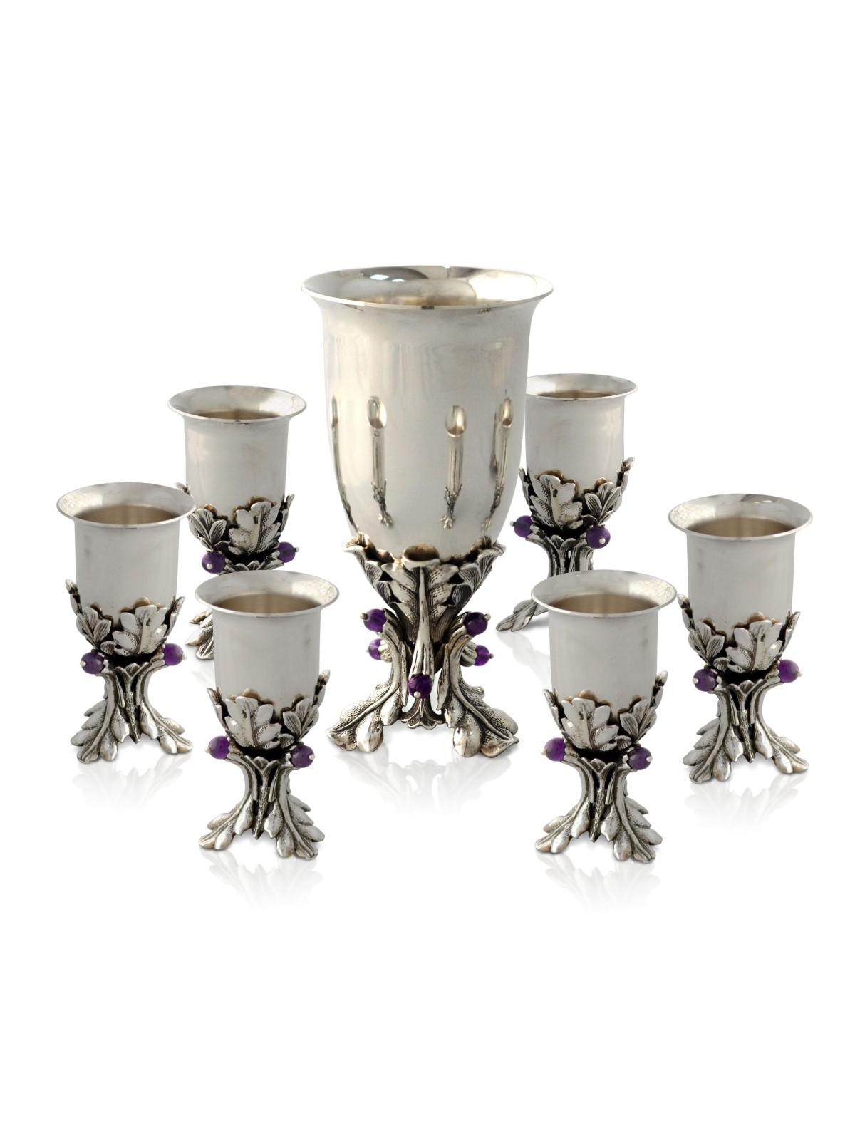 Fontaine de Kiddouch en argent sterling avec filigrane et cadeaux de Pâque